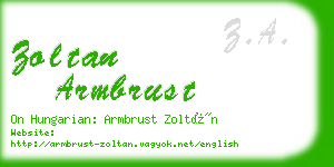 zoltan armbrust business card